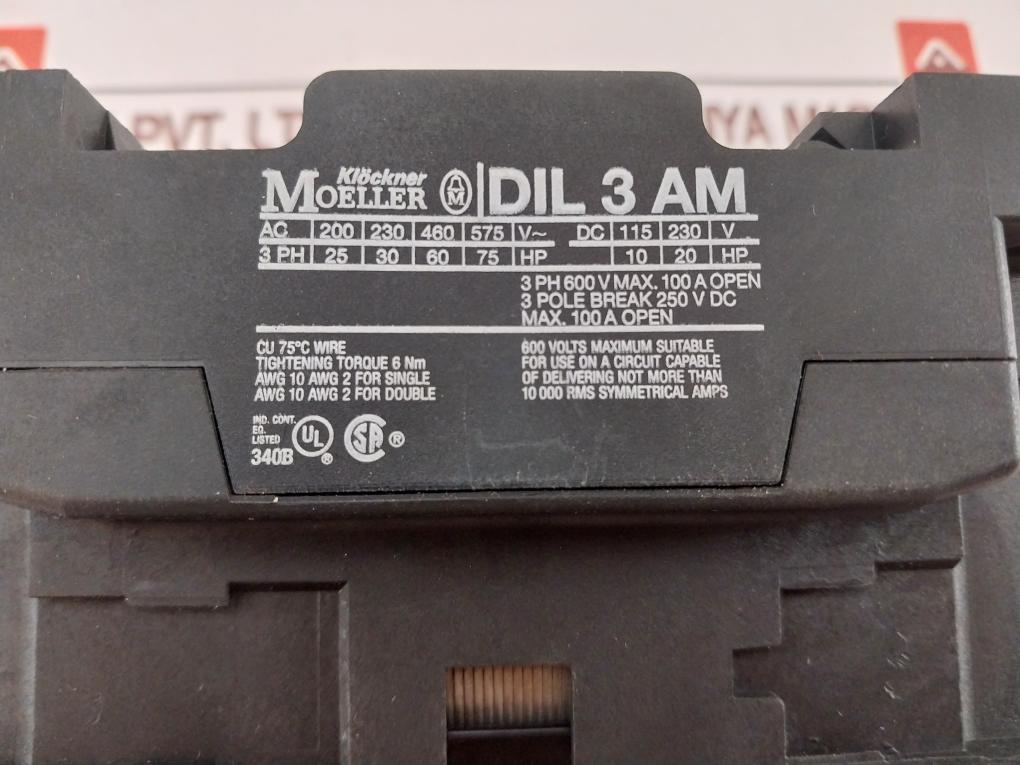 Klockner Moeller Dil 3 Am Contactor
