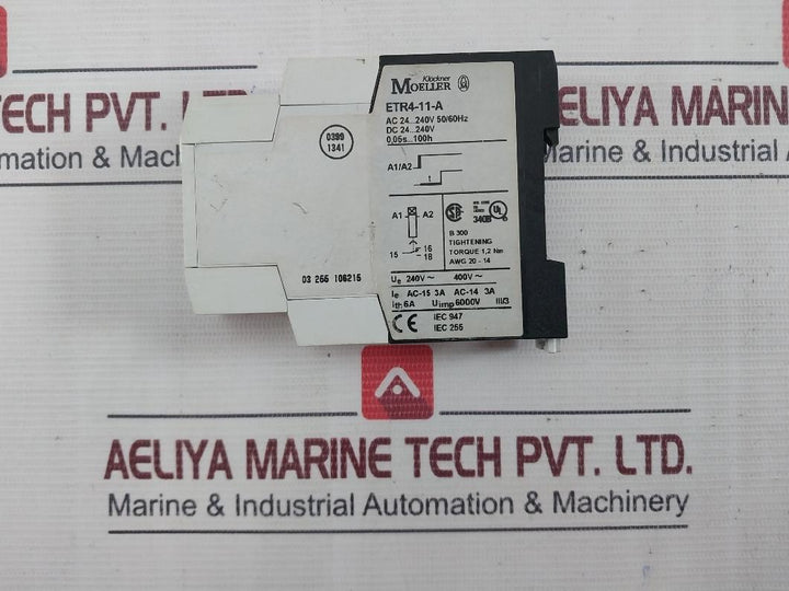 Klockner Moeller Etr4-11-a Electronic Timing Relay Ac24-240V 50/60Hz Awg20-14