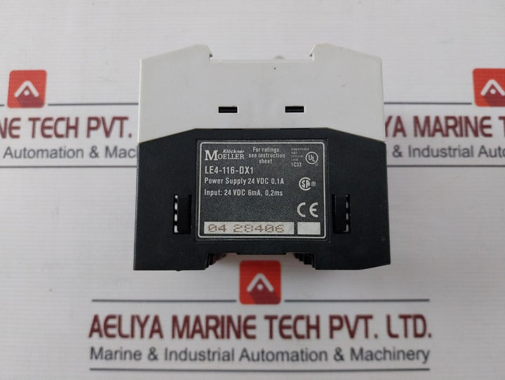 Klockner Moeller Le4-116-dx1 Plc Digital Expansion Input Module 24Vdc 6Ma 0.2Ms