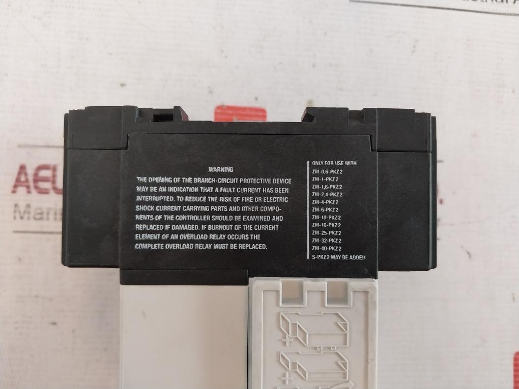 Klockner Moeller PKZ 2 Manual Motor Protector With Base 50/60HZ 42KA-600V AC