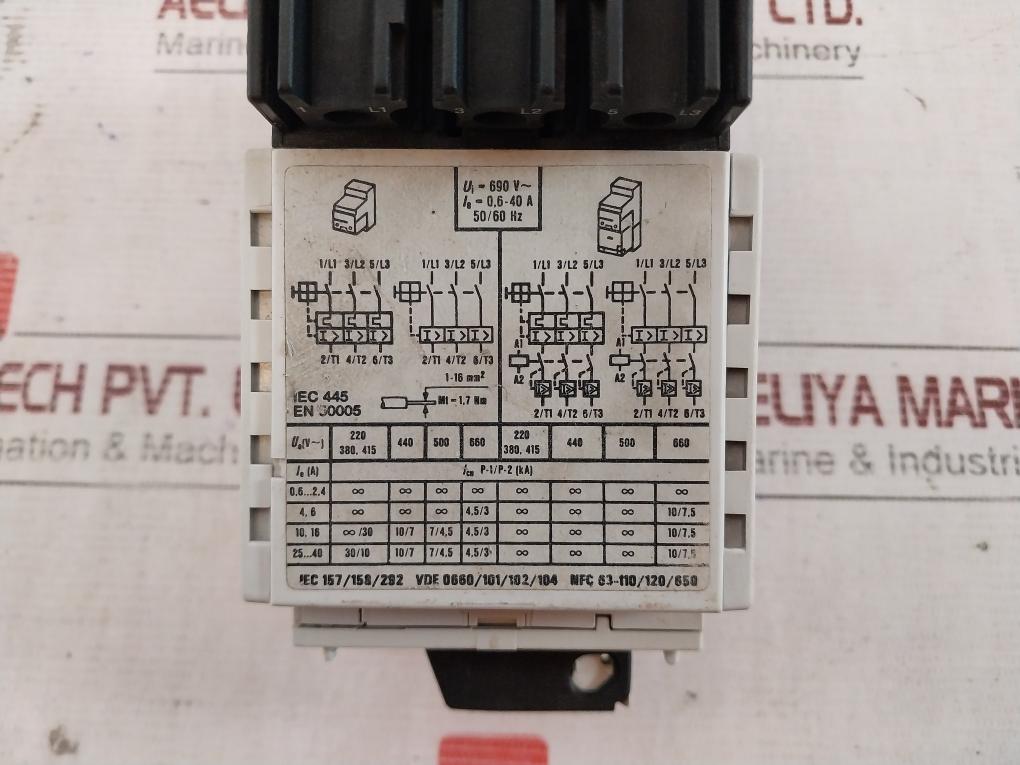 Klockner Moeller PKZ 2 Manual Motor Protector With Base 65KA-480V AC 50/60HZ