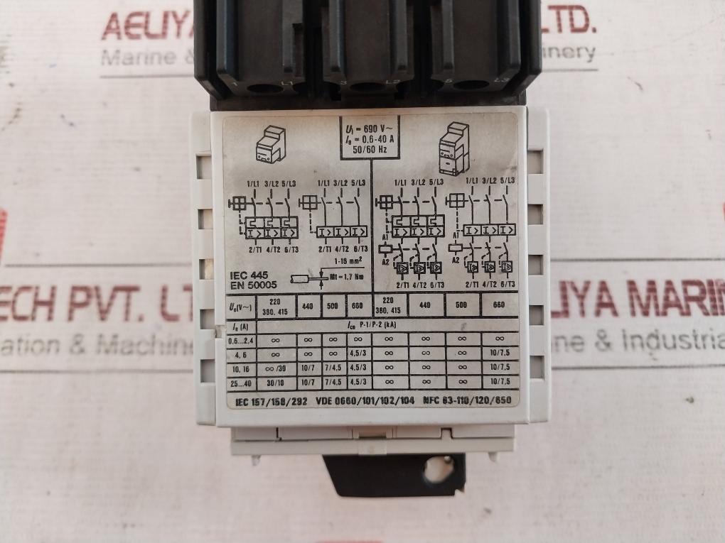 Klockner Moeller Pkz 2 Manual Motor Starter 0.6–40A 600V 3-phase Breaker