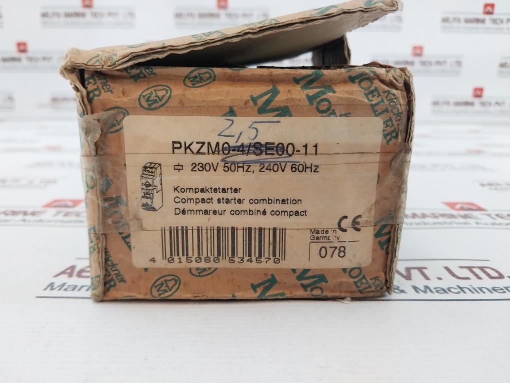 Klockner Moeller Pkzm0-4/Se00-11 Motor Switch 11A-600V 50/60Hz