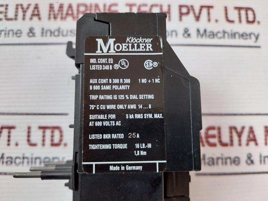 Klockner Moeller Z00-1,6 Motor Overload Relay 250A 690V