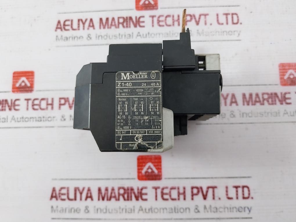 Klockner Moeller Z1-40 Thermal Overload Relay At 600 Volts Ac