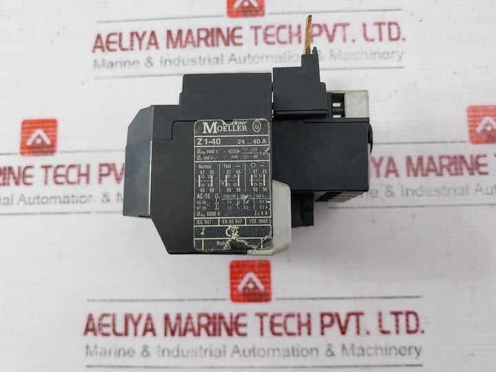 Klockner Moeller Z1-40 Thermal Overload Relay At 600 Volts Ac