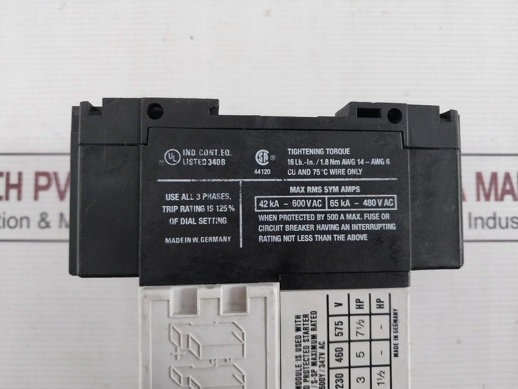 Klockner Moeller Zm-10-pkz 2 Manual Motor Protector 690V 0.6–40A 50/60 Hz