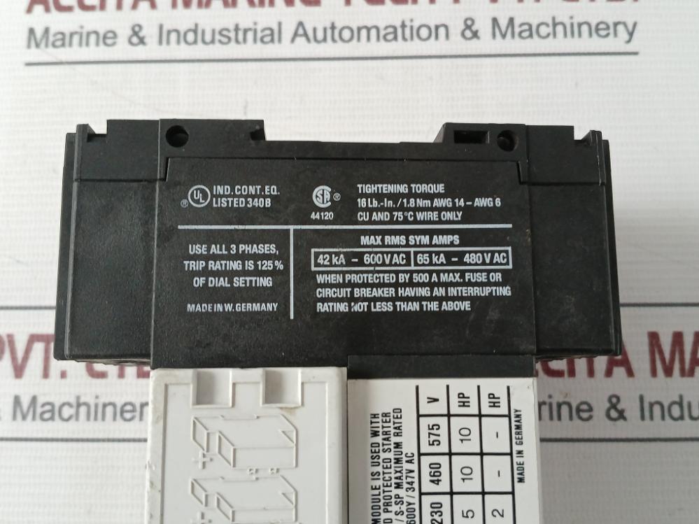 Klockner Moeller Zm-16-pkz 2 Manual Motor Protector