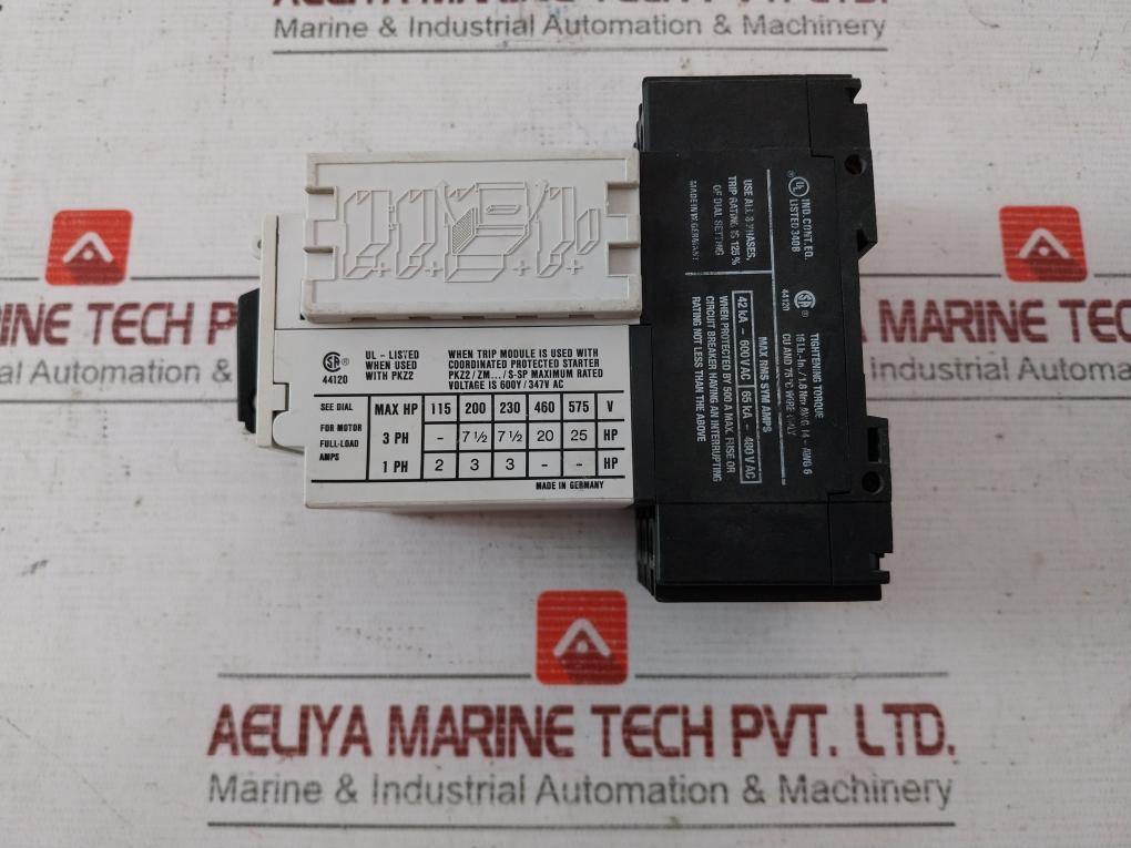 Klockner Moeller Zm-25-pkz2 Overload Trip Module 690V 0.6-40A 50/60 Hz