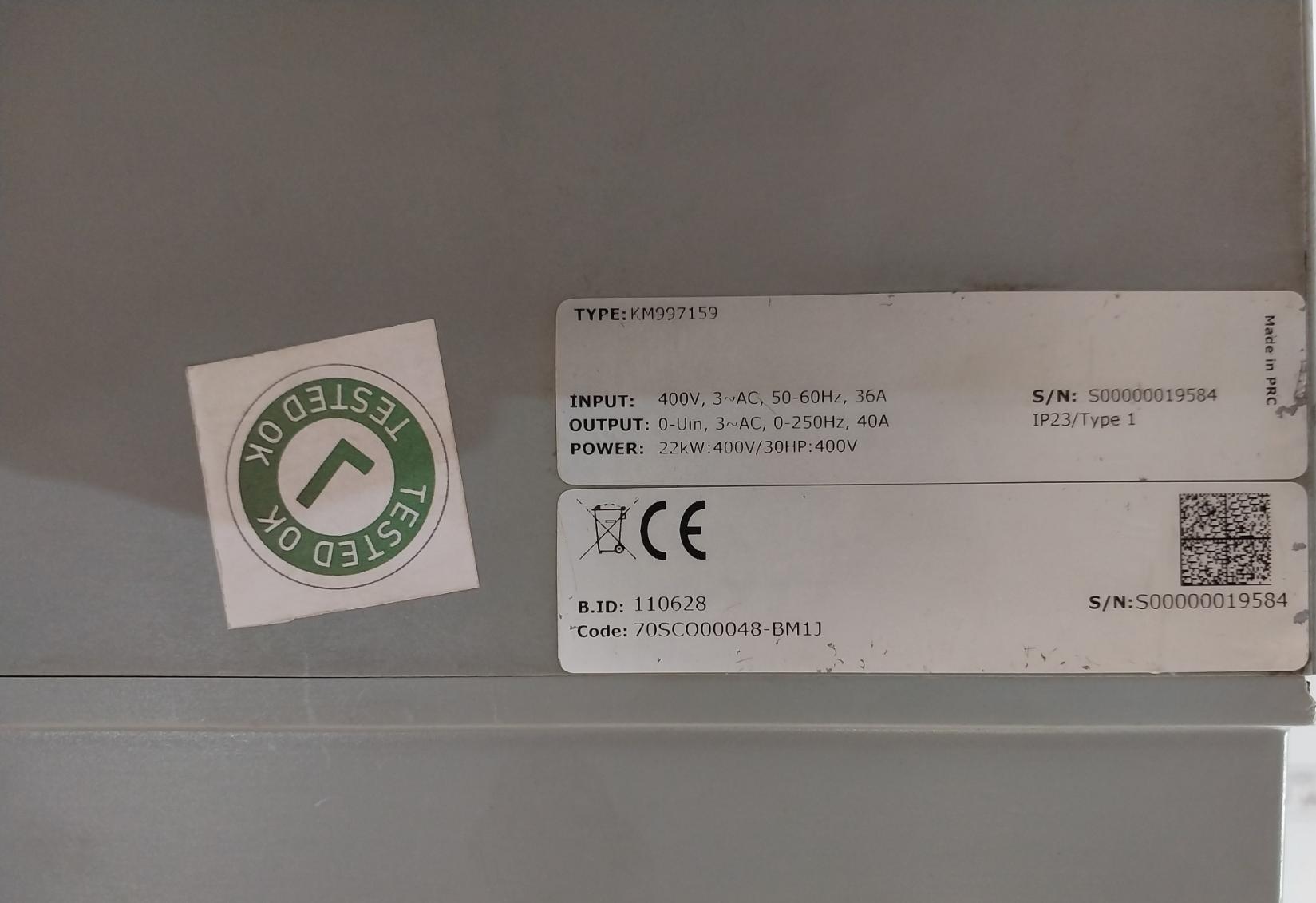 Km997159+Gsse Ac Inverter Drive 400V Kone 36A 50-60Hz