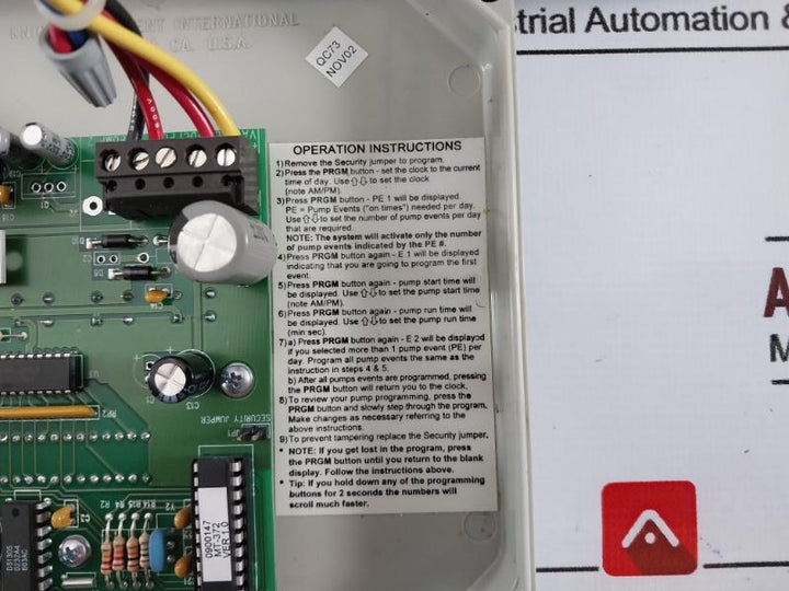 Knight Pro Watch Microprocessor Based Chemical Dispensing System