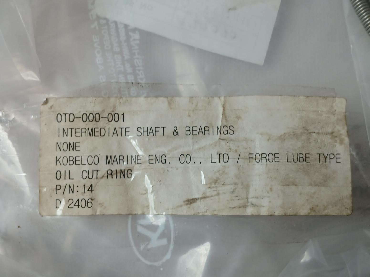 Kobelco Oil Cut Ring Set For Intermediate Shaft &amp; Bearing 14, 0Td-000-001, 2 M