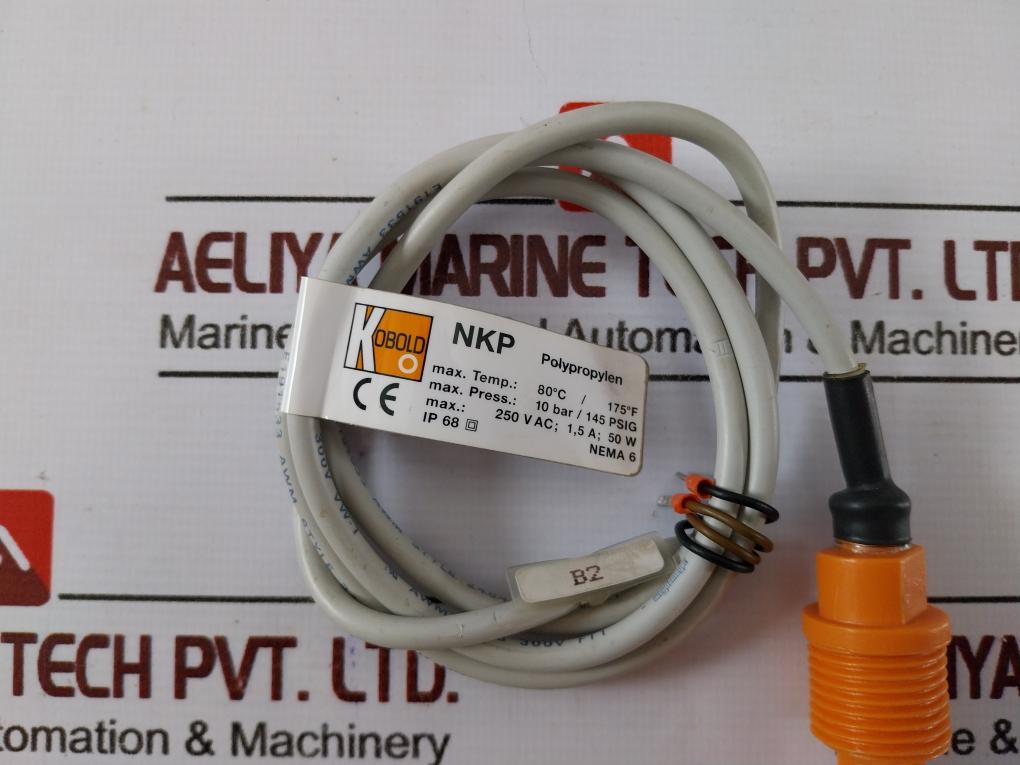 Kobold Nkp Plastic Level Switch Max.Temp.:80˚C/175˚F Max.Press.:10 Bar/145 Psig