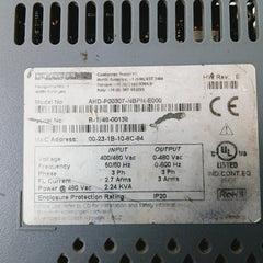 Kollmorgen Akd-p00307-nbpn-e000 Servo Drive 400/480Vac 50/60Hz