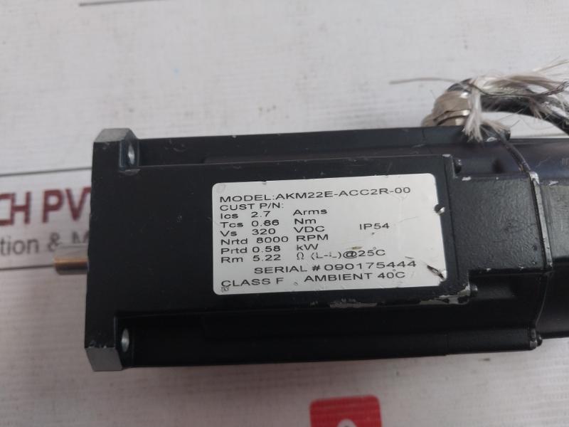 Kollmorgen Akm22E-acc2R-00 Servo Motor E61960, Ps155-1 Ip54 320Vdc 0.58Kw
