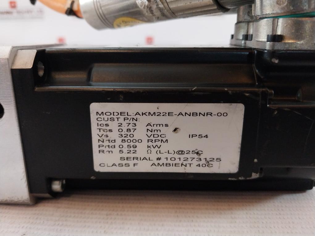 Kollmorgen Akm22E-anbnr-00 Servo Motor 320Vdc 8000Rpm 0.59Kw Ip54 0.87Nm
