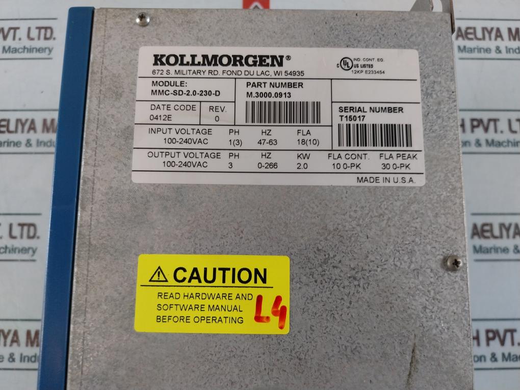 Kollmorgen Mmc-sd-2.0-230-d Smartdrive 100-240Vac