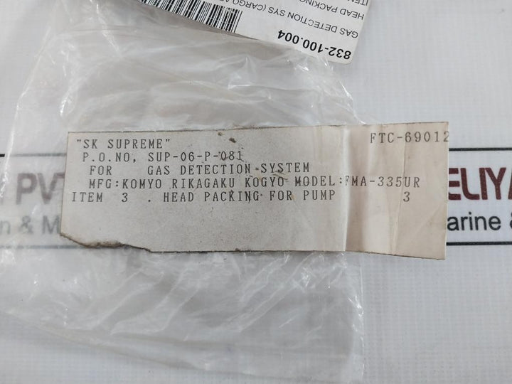 Komyo Mx-808W Head Packing Set For Pump 3 Fma-335Ur, 832-100.004 Fma-335Ur