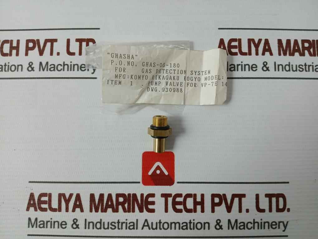 Komyo Rikagaku Kogyo 930988 Pump Valve For Gas Detection System For Vp-7E 14X23