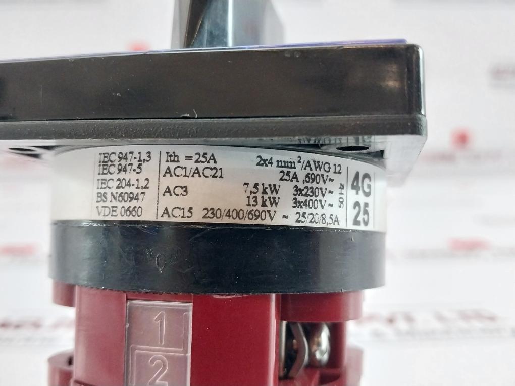 Koncar 690V/25A Rotary Cam Switch 4G 25