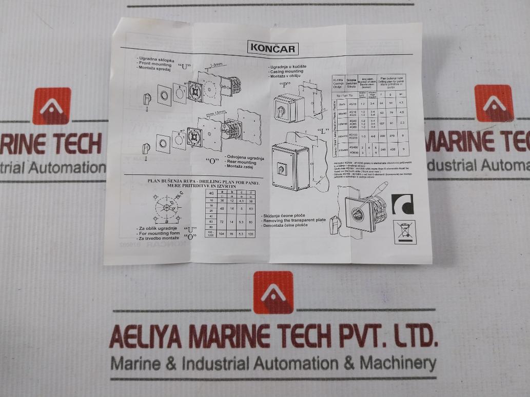 Koncar 4G-10-u Rotary Cam Switch 50A, 690V
