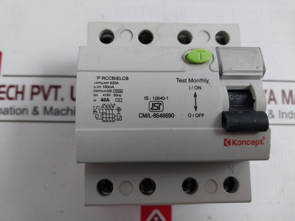 Koncept Fp Rccb/Elcb Residual Current/Earth Leakage Circuit Breaker In 40A
