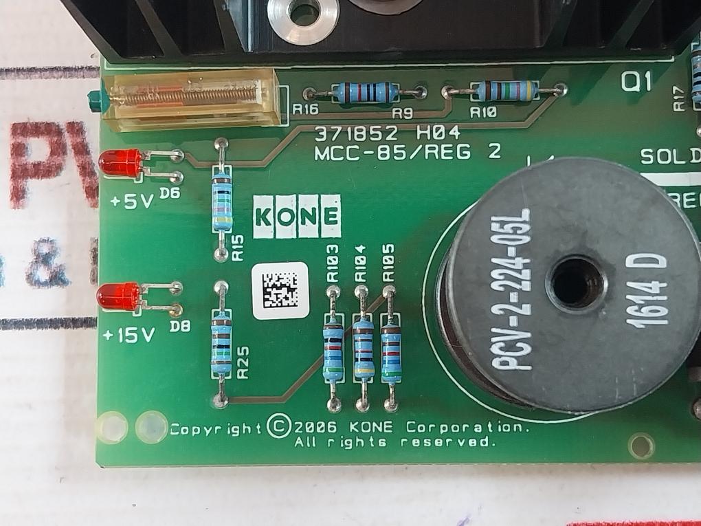 Kone 371852 H04 Regulator Board Mcc-85/Reg 2