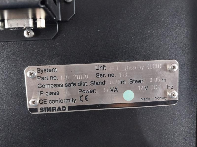 Kongsberg 109-211170 18.1” Lcd Monitor 12Vdc Ip20 Seafloor Mapping (Not Working)