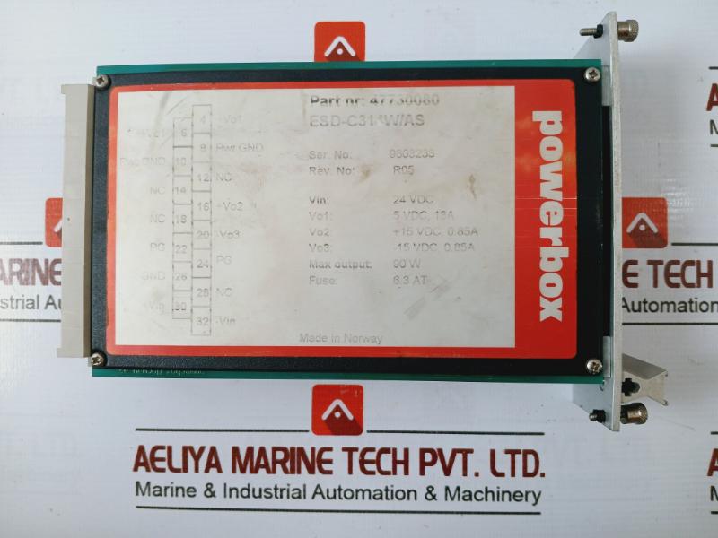 Kongsberg 47730080 Simrad Norge Powerbox Power Supply Rev R05 M00001-04 24vdc
