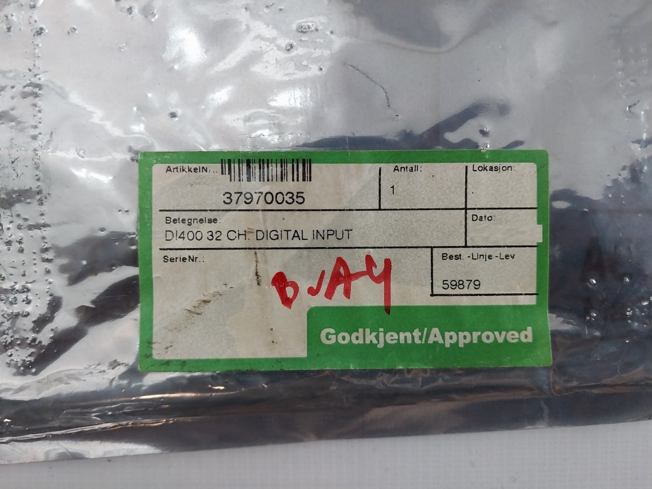 Kongsberg Di 400 32- Channel Digital Input Pcb Card 37970035 A