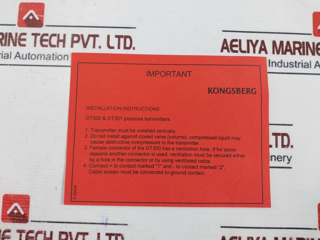 Kongsberg Gt300c3g16v Pressure Transmitter E-2545/4