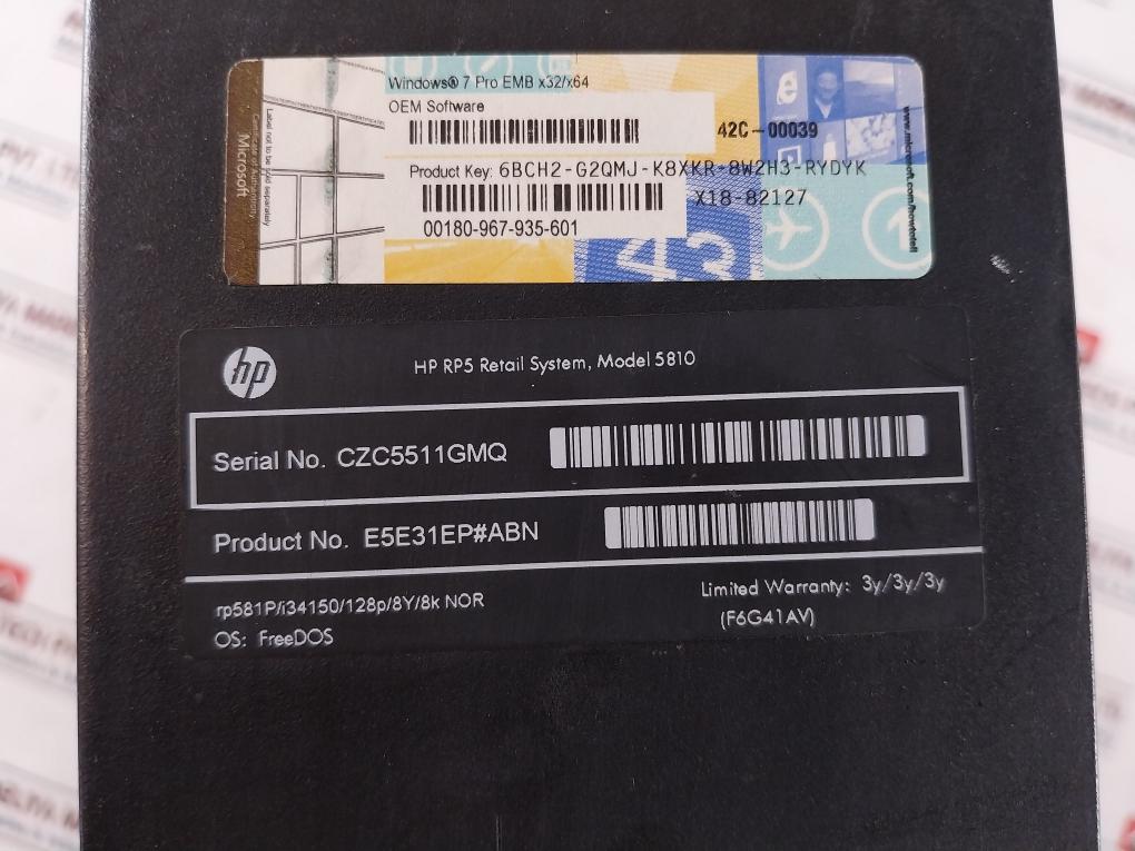 Kongsberg Mp 5810 Hp Rp5 Retail System Tpc-f056-sf 50-60 Hz 4A 100-240V~