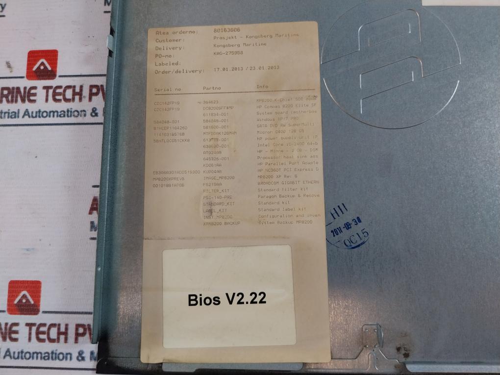 Kongsberg Mp 8200 Compaq 8200 Elite Sff Pc Cpu, Hpq-tpc-f007-sf (B)