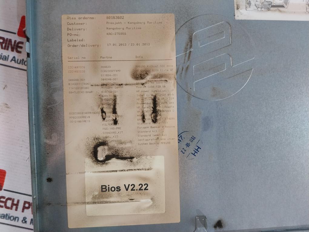 Kongsberg Mp 8200 Operation Station Cpu, Hpq-tpc-f007-sf (B)