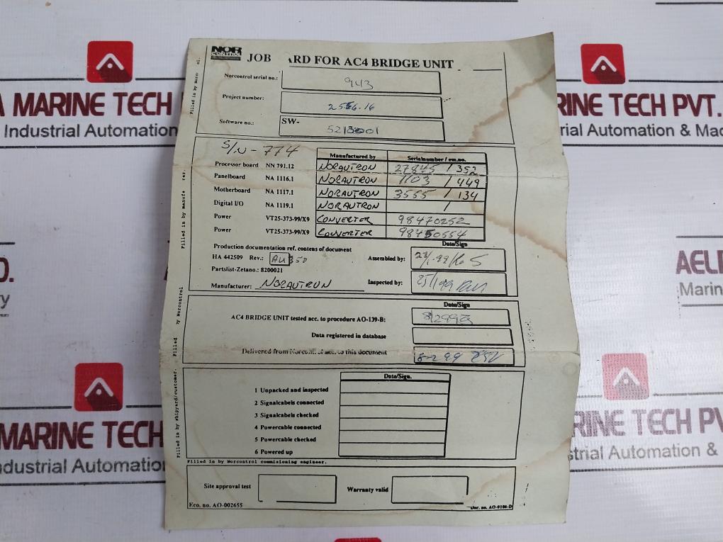 Kongsberg Norcontrol Ac4 Wh Remote Control System He220265B 110/220Vac 24Vdc