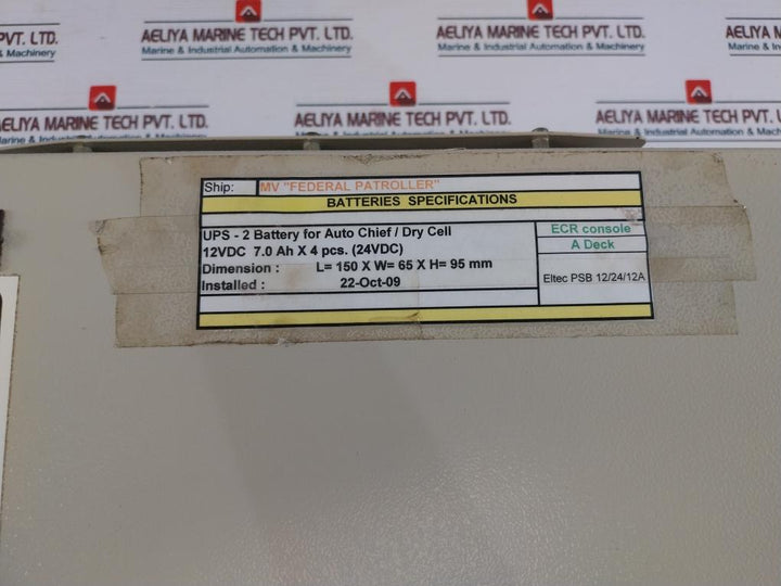 Kongsberg Norcontrol Eltek Psb 24/12/13Ah Uninterupt Power Supply 3800081