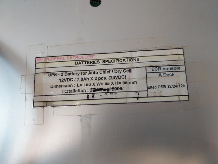 Kongsberg Norcontrol Eltek Psb 24/12/13Ah Uninterupt Power Supply 3800081