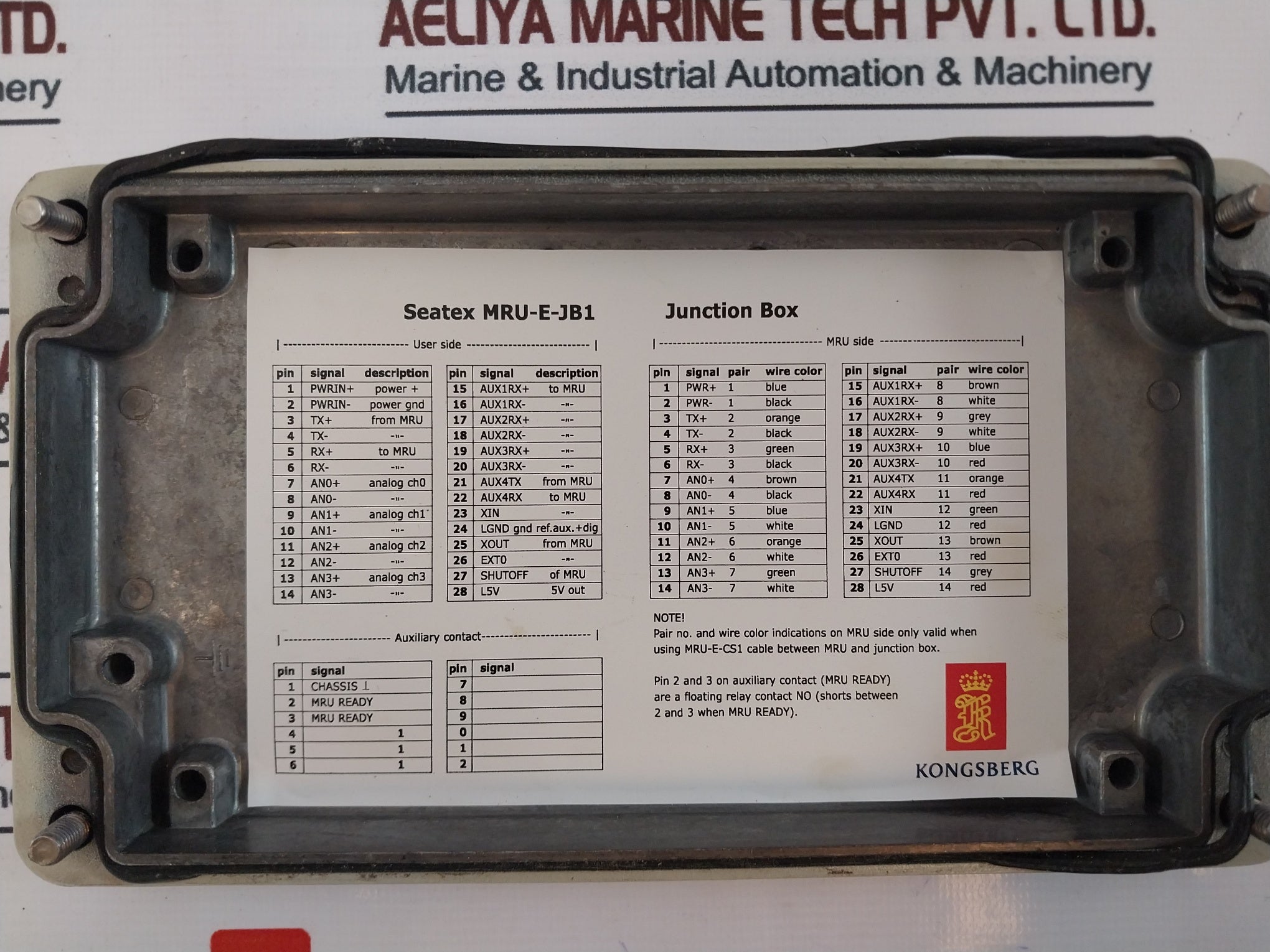 Kongsberg Seatex Mru-e-jb 1 Motion Reference Unit Ip65