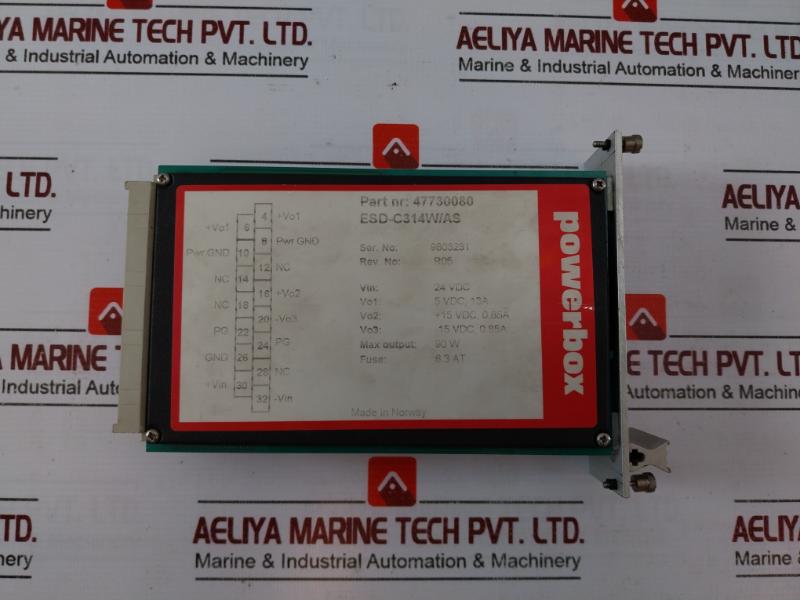 Kongsberg Simrad 47730080 Powerbox Esd-c314W/As 90W 24Vdc Rev.B Aov400