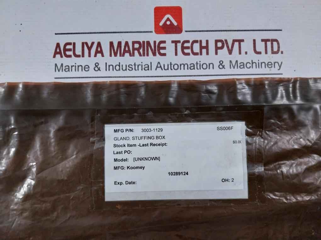 Koomey 3003-1129 Gland Stuffing Box Zytel Pa66 Quadrant Epp