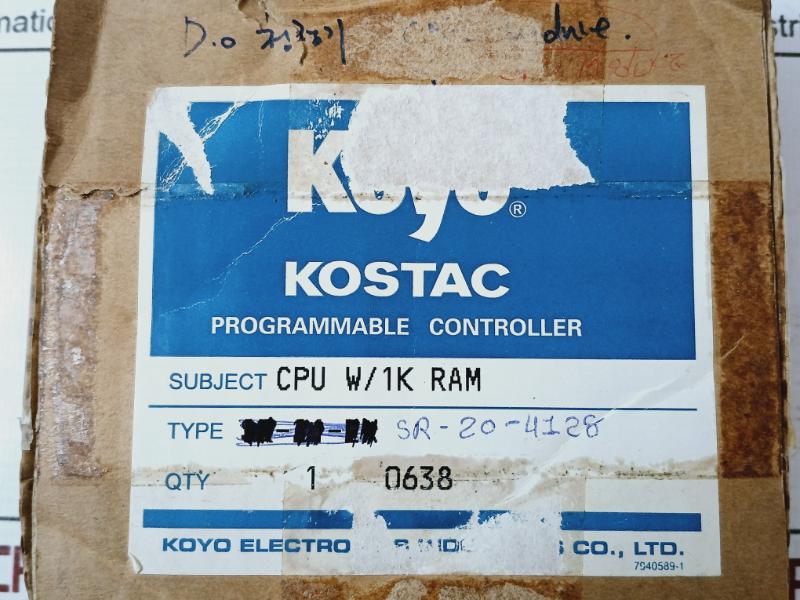 Koyo Electronics Sr-20-4128 Cpu Module Programmable Controller Kostac 920701561