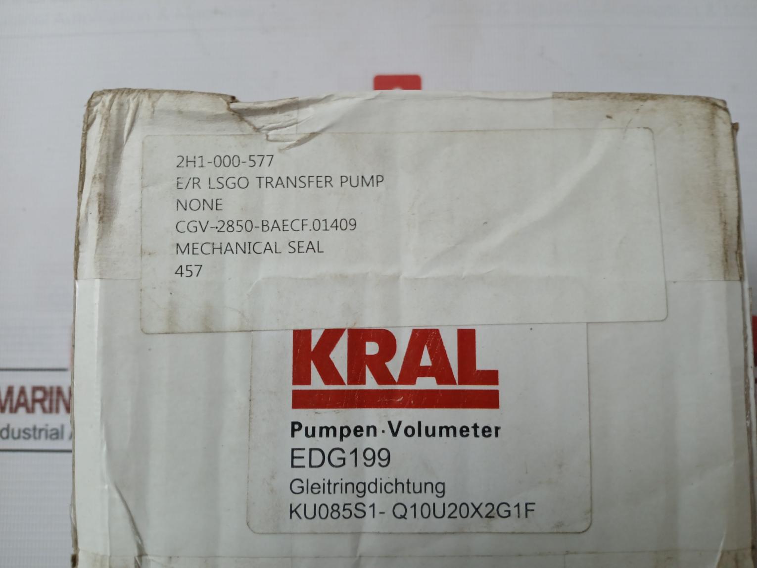 Kral Mechanical Seal Set Edg199, 2H1-000-577, Cgv-2850-baecf.01409