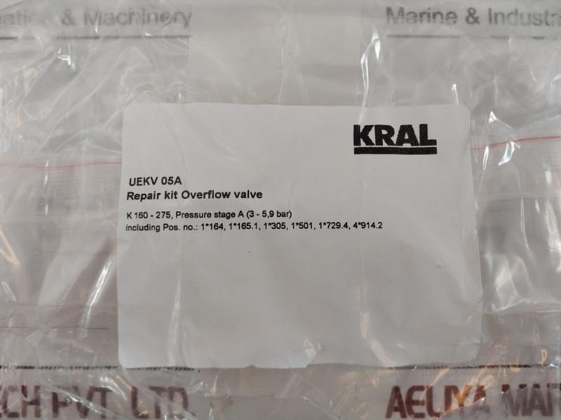 Kral Uekv 05a Overflow Valve Repair Kit Screw, Plug, Body, Spring, Gasket,socket