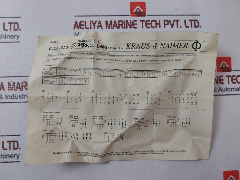 Kraus & Naimer Rotary Switch Ca10 20A