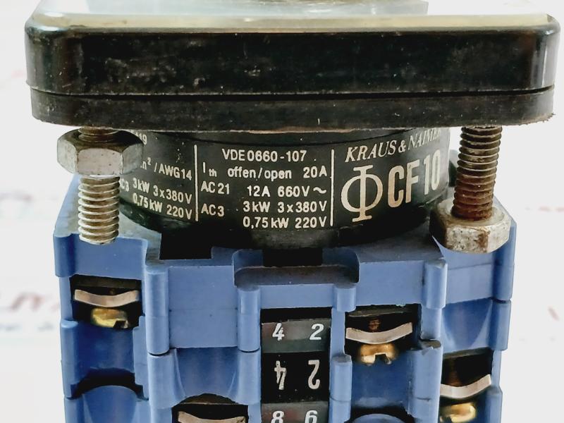 Kraus & Naimer Cf10 3 Phase Rotary Cam Switch 3Kw 3X380V