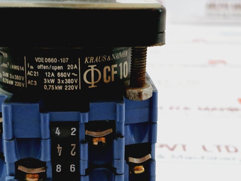 Kraus & Naimer Cf10 3 Phase Rotary Cam Switch 3Kw 3X380V