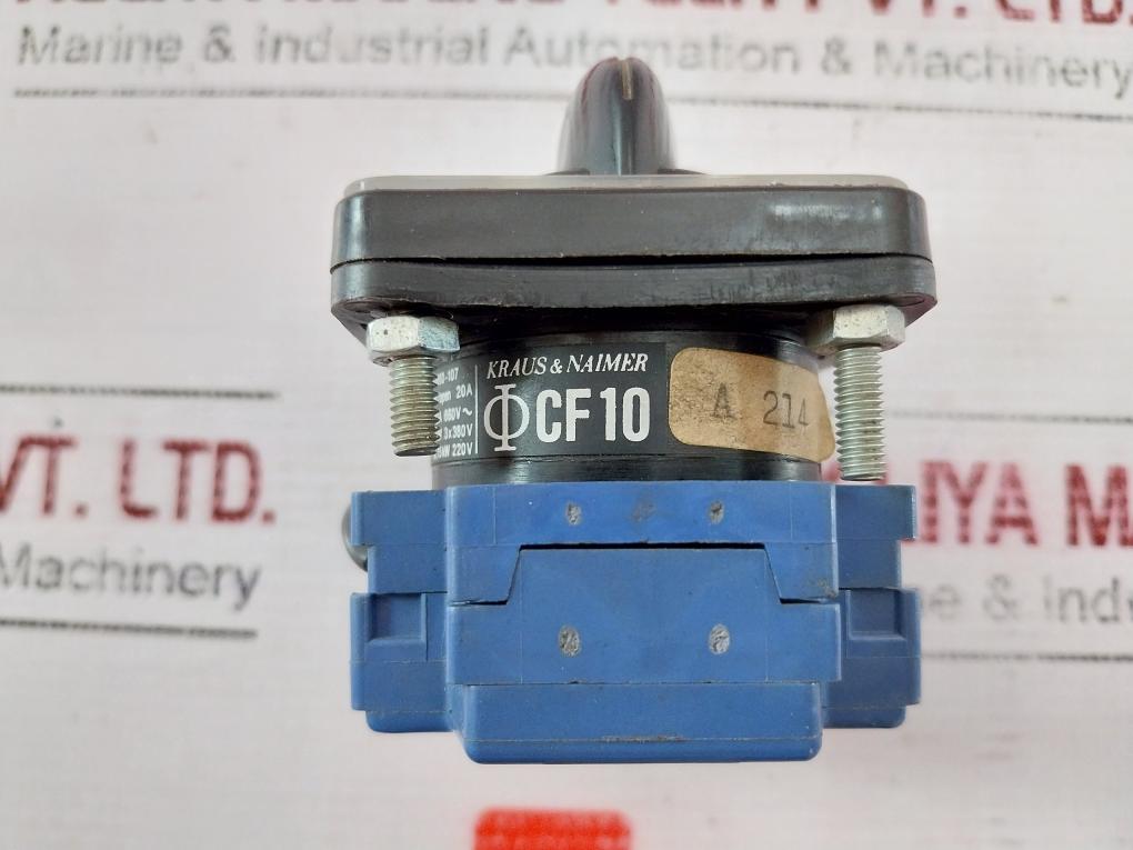 Kraus & Naimer Cf10 Rotary Switch 12 Amp 600vac 300vac 380v 12a 660v Ac11