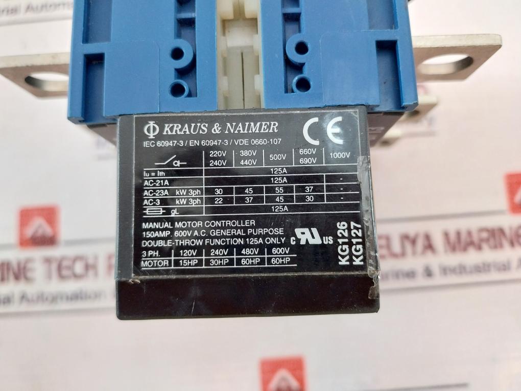 Kraus & Naimer Kg126/Kg127 Manual Motor Controller 150A 600V