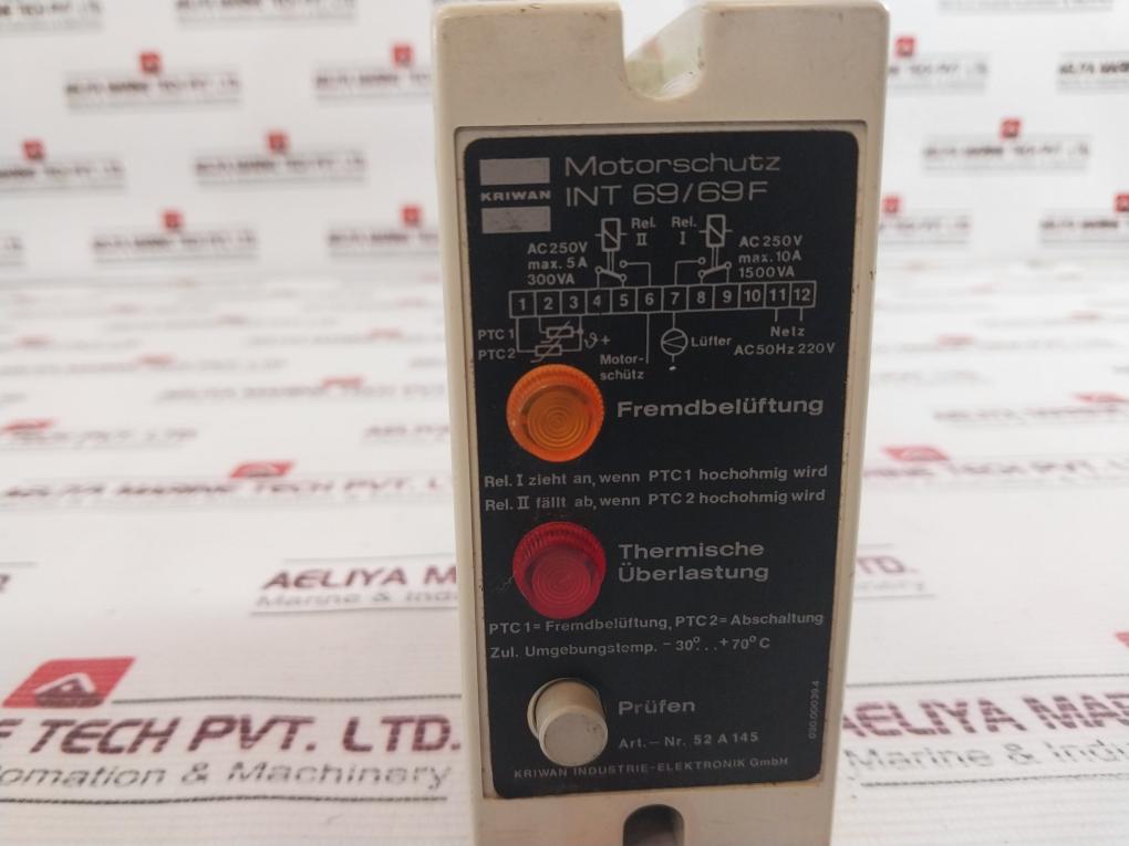 Kriwan Int 69/69F Motor Protection Relay 52 A 145