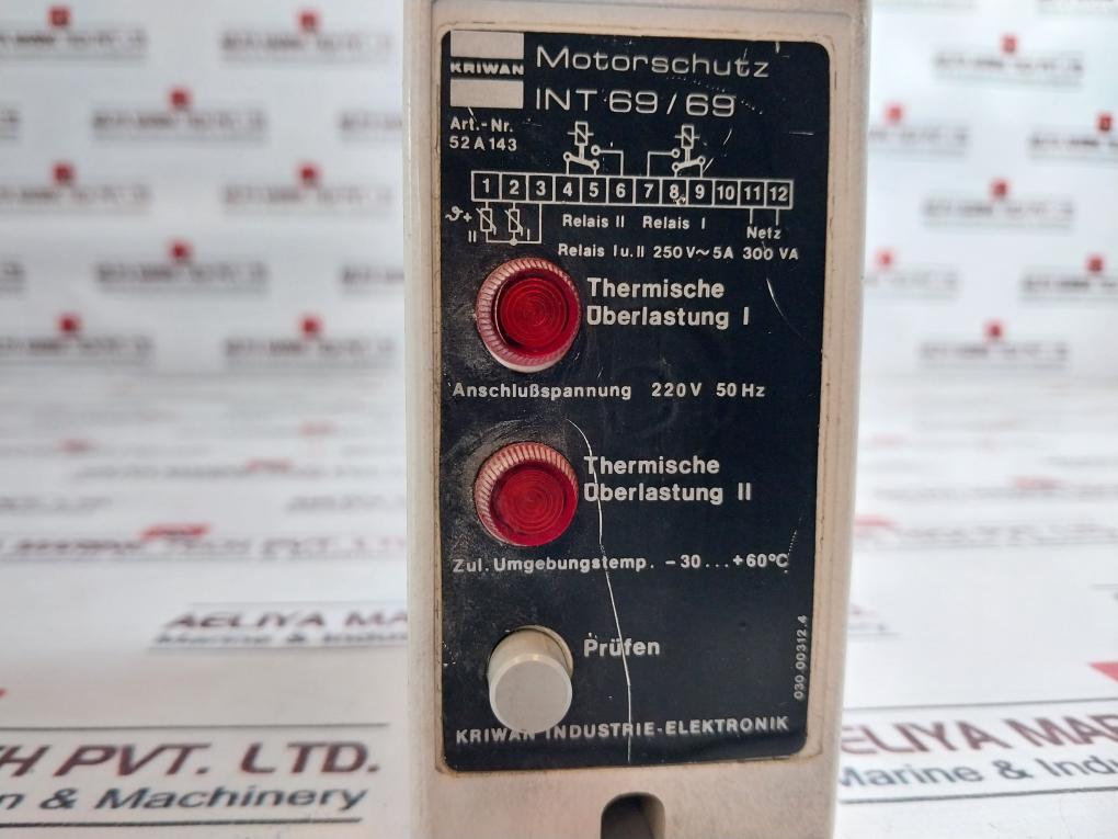 Kriwan Int69/69 Motor Protection Relay 220V 50Hz